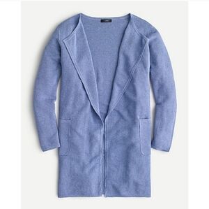 Juliette Collarless Linen Blend Sweater-Blazer Sz M Periwinkle Coastal Preppy